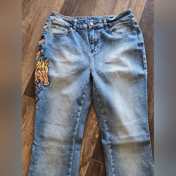 Flamingals Horse Embroidery Bootcut Jeans - Picture 4 of 11